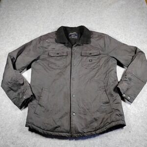 Roark RJ213 Hebrides Mens L Sherpa Lined Workwear Jacket Dark Gray Snap Front